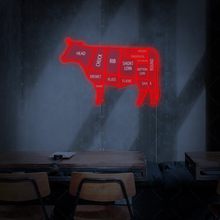 "Kutt av biff" Neonskilt