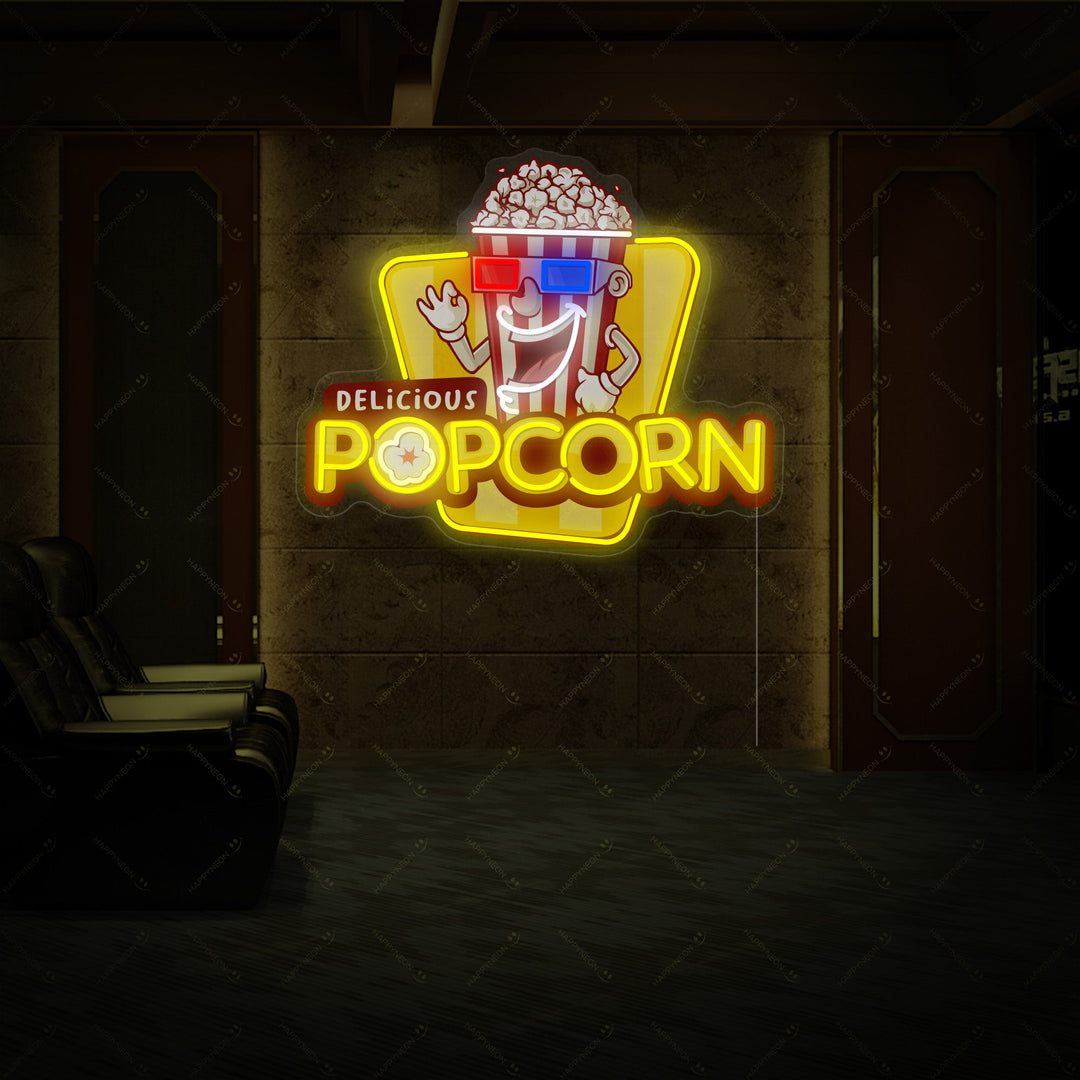 "Delicious Popcorn" Neonskilt