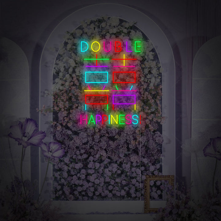 "Dobbel lykke" Neonskilt
