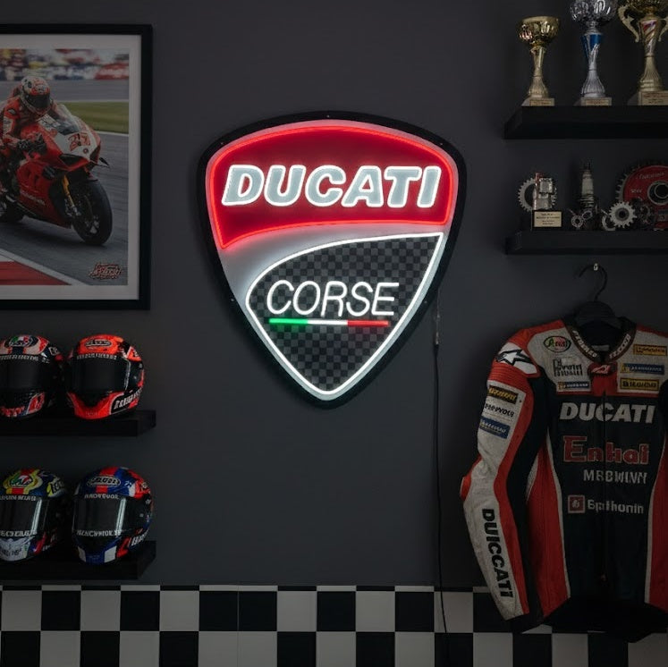 "Ducati Corse motorsykkel" Neonskilt
