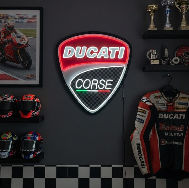 "Ducati Corse motorsykkel" Neonskilt