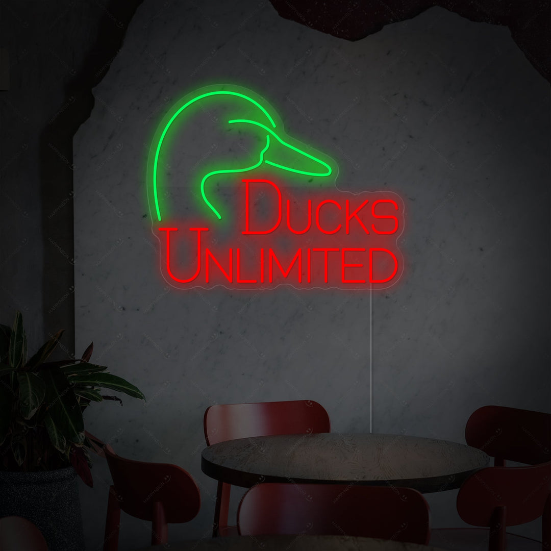 "Ducks Unlimited" Neonskilt