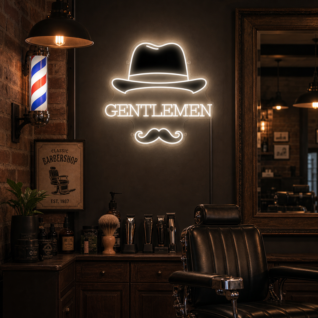 "Gentlemen" Neonskilt