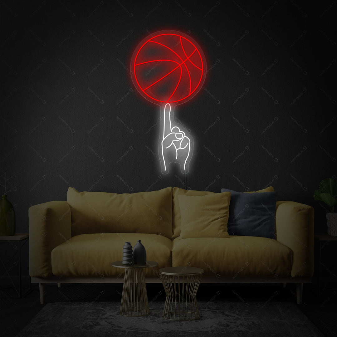 "Hand Swing Basketball" Neonskilt