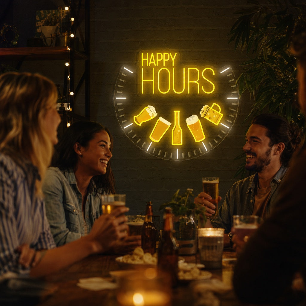 "Happy Hours" Neonskilt