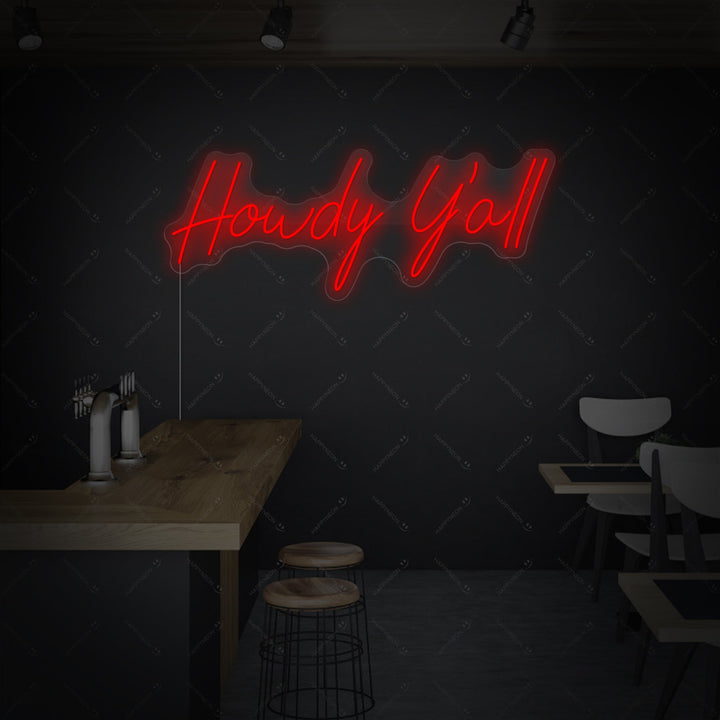 "Howdy Y'all" Neonskilt