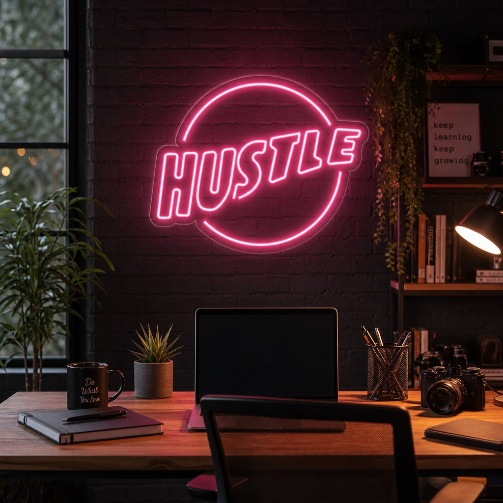 "Hustle" Neonskilt