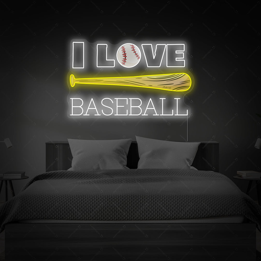 "I Love Baseball" Neonskilt