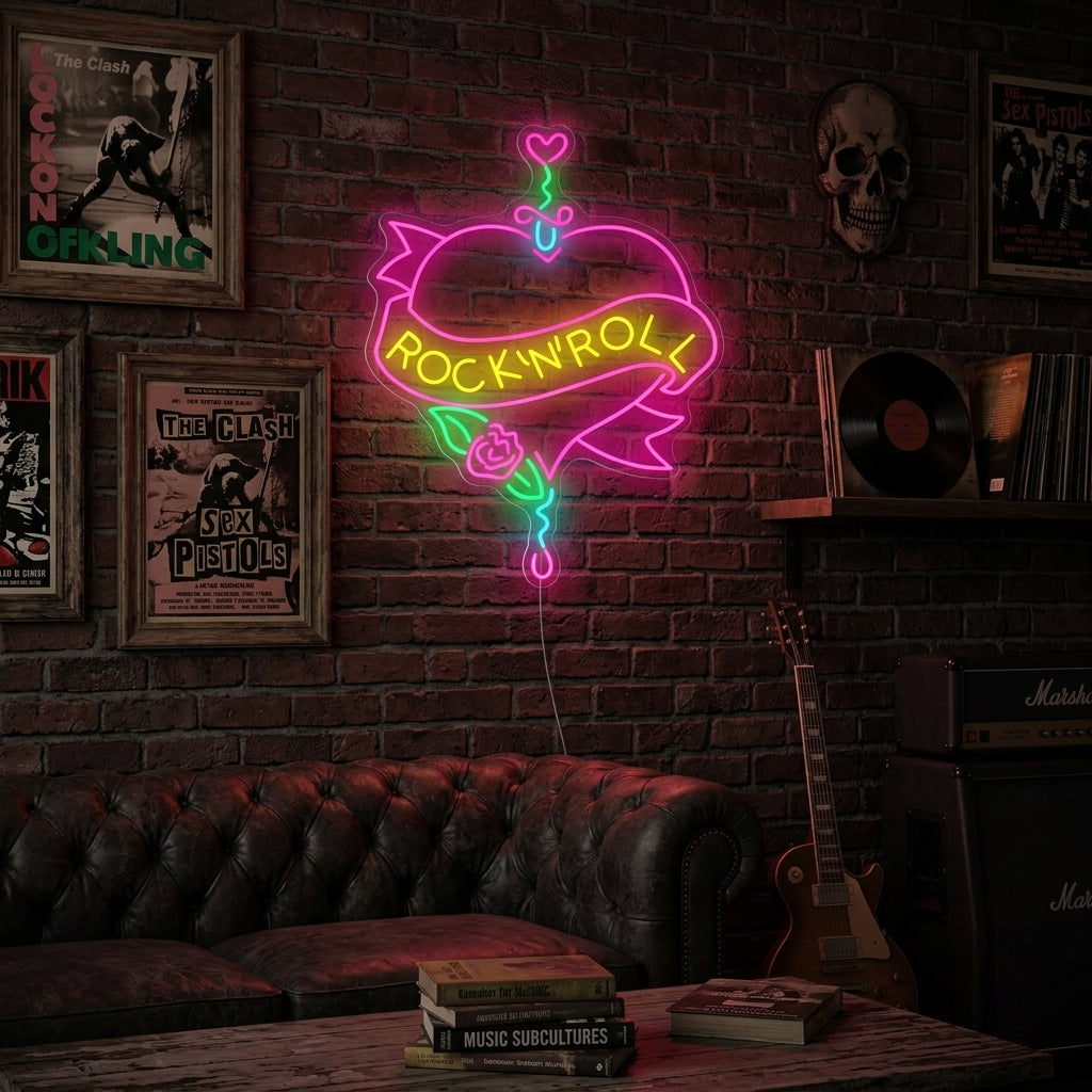 "Rock N Roll" Neonskilt