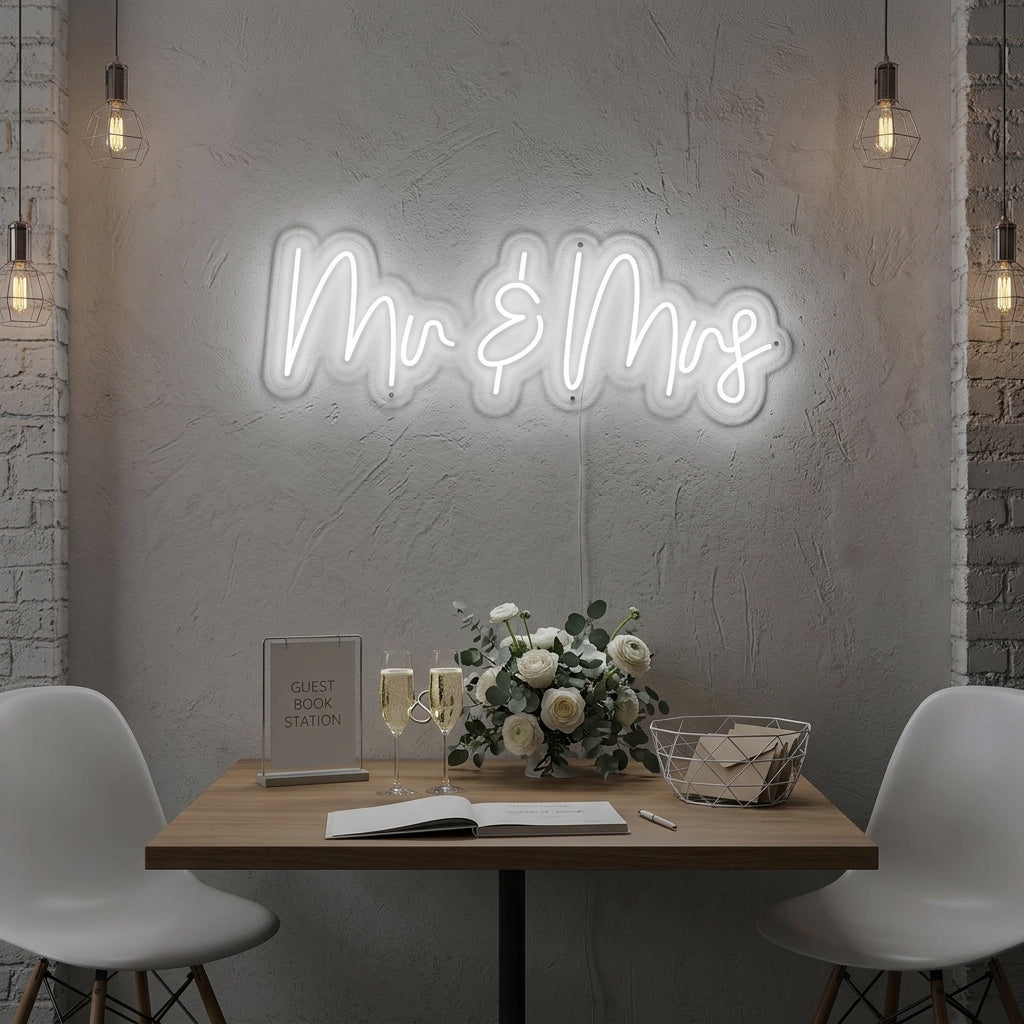 "Mr And Mrs" Neonskilt