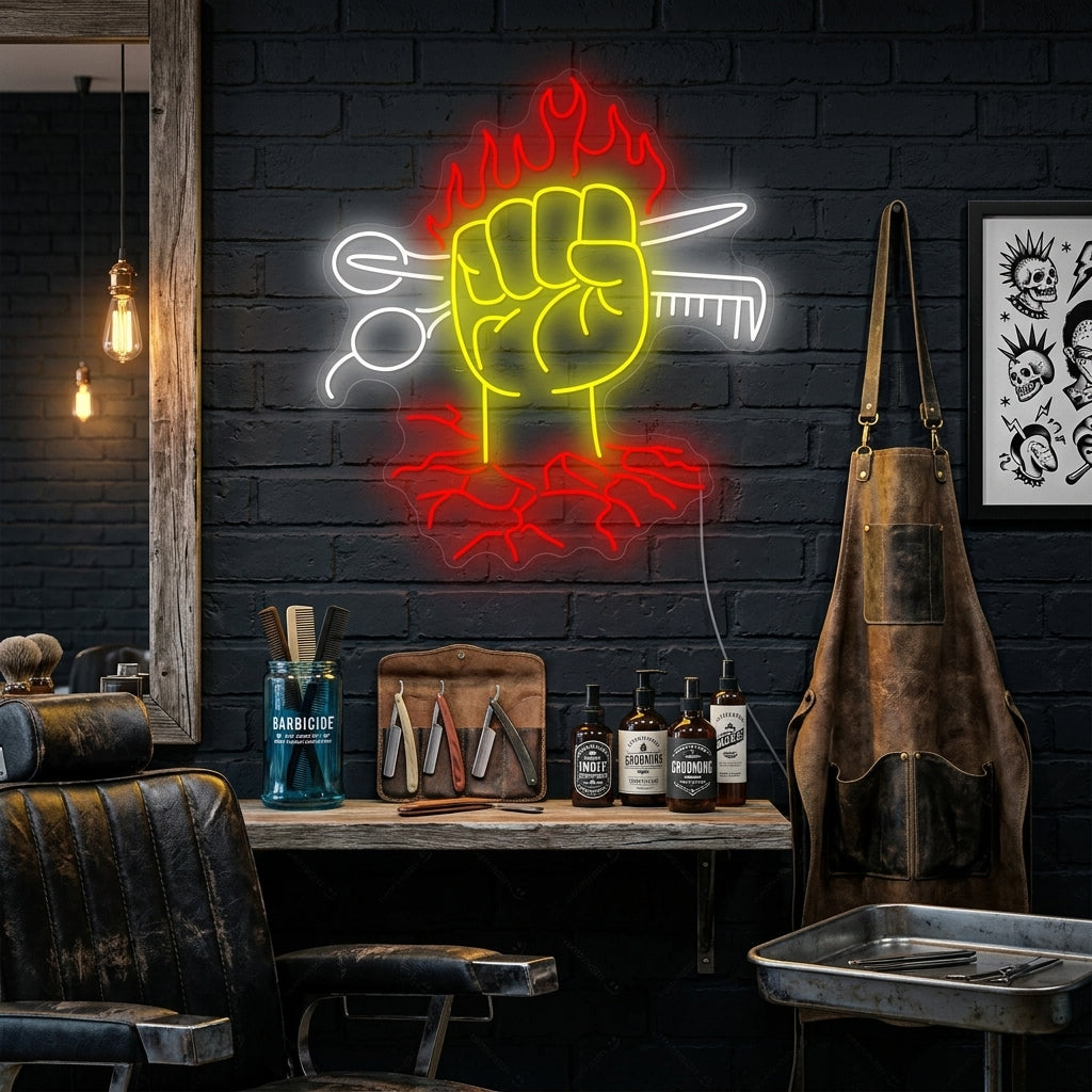 "Frisør skjønnhetssalong" Neonskilt