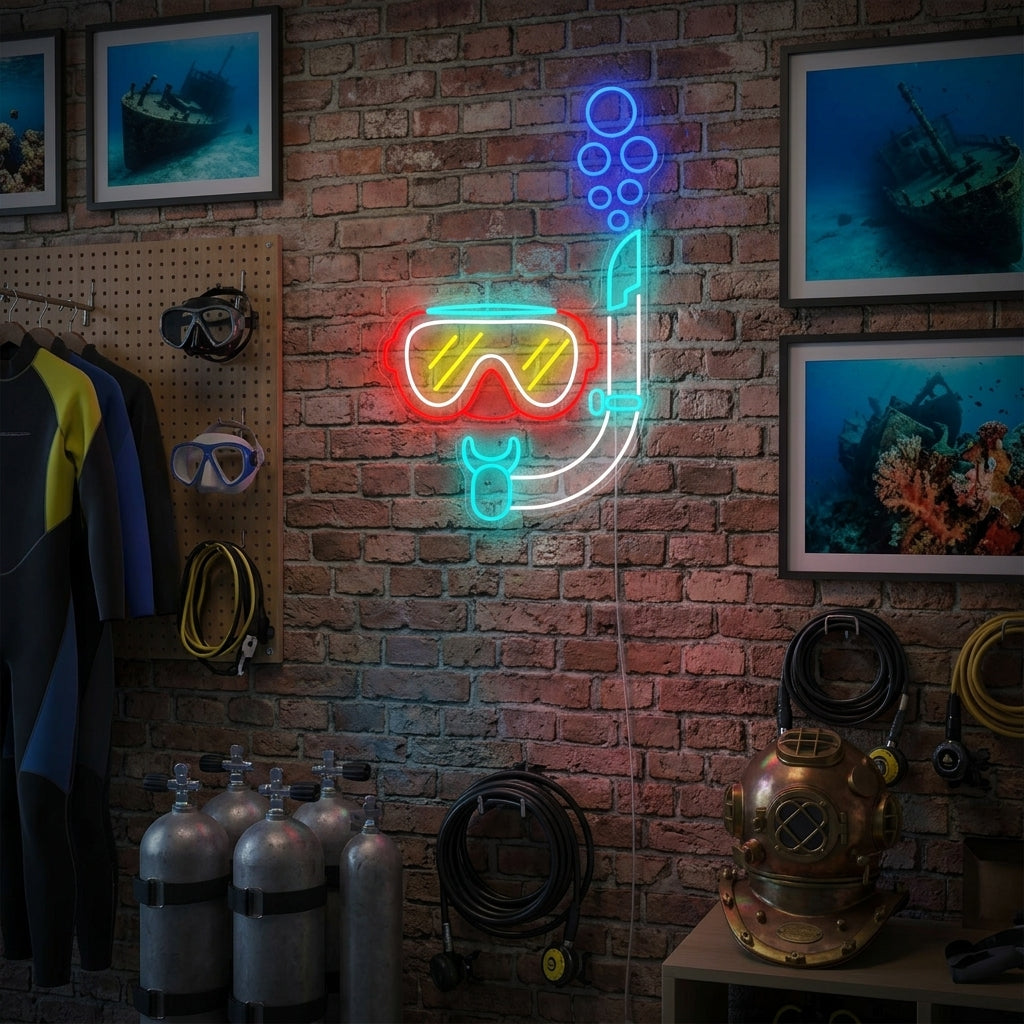 "Dykkesnorkelmaske" Neonskilt