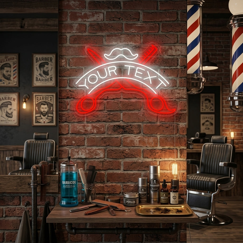 "Tilpasset frisørsalong" Neonskilt