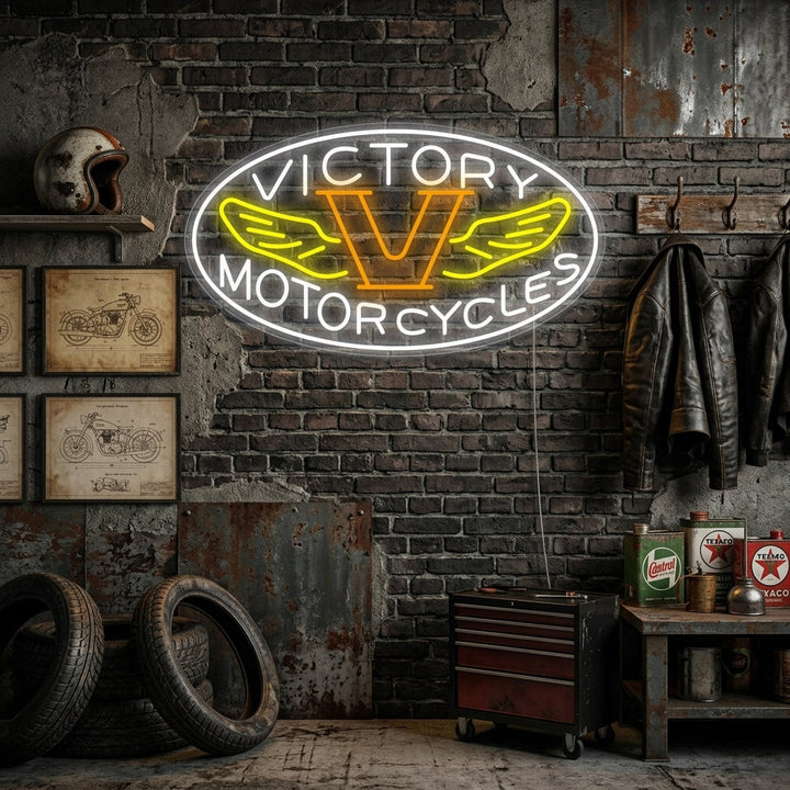 "Motorcycles Victory" Neonskilt