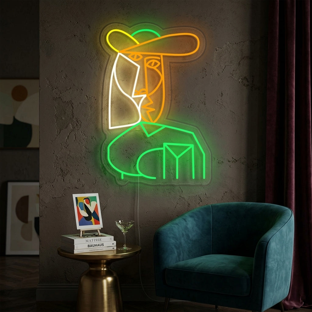 "Byste Av Kvinne Pablo Picasso" Neonskilt