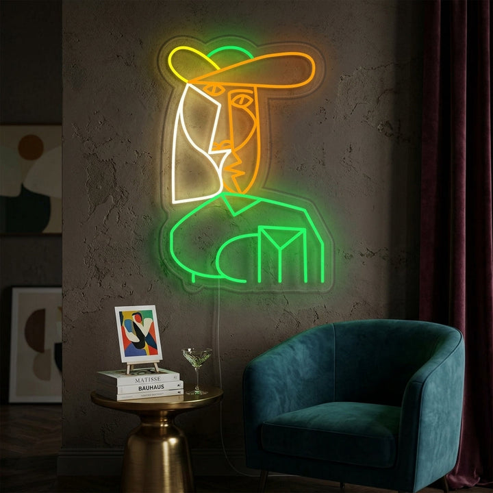 "Byste Av Kvinne Pablo Picasso" Neonskilt