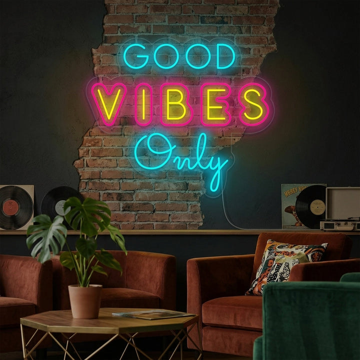 "Unique Good Vibes Only" Neonskilt