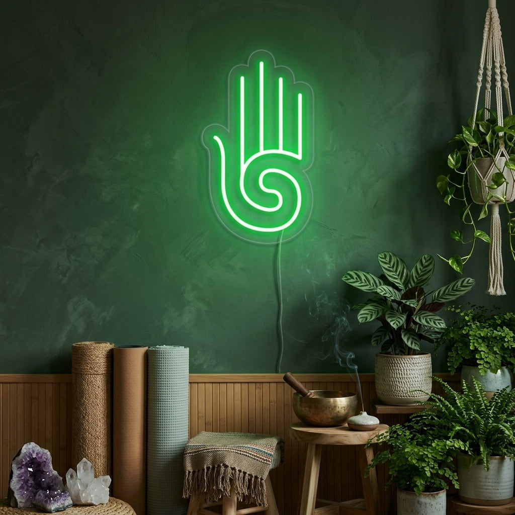 "Hamsa Yoga, Yoga Dekor" Neonskilt
