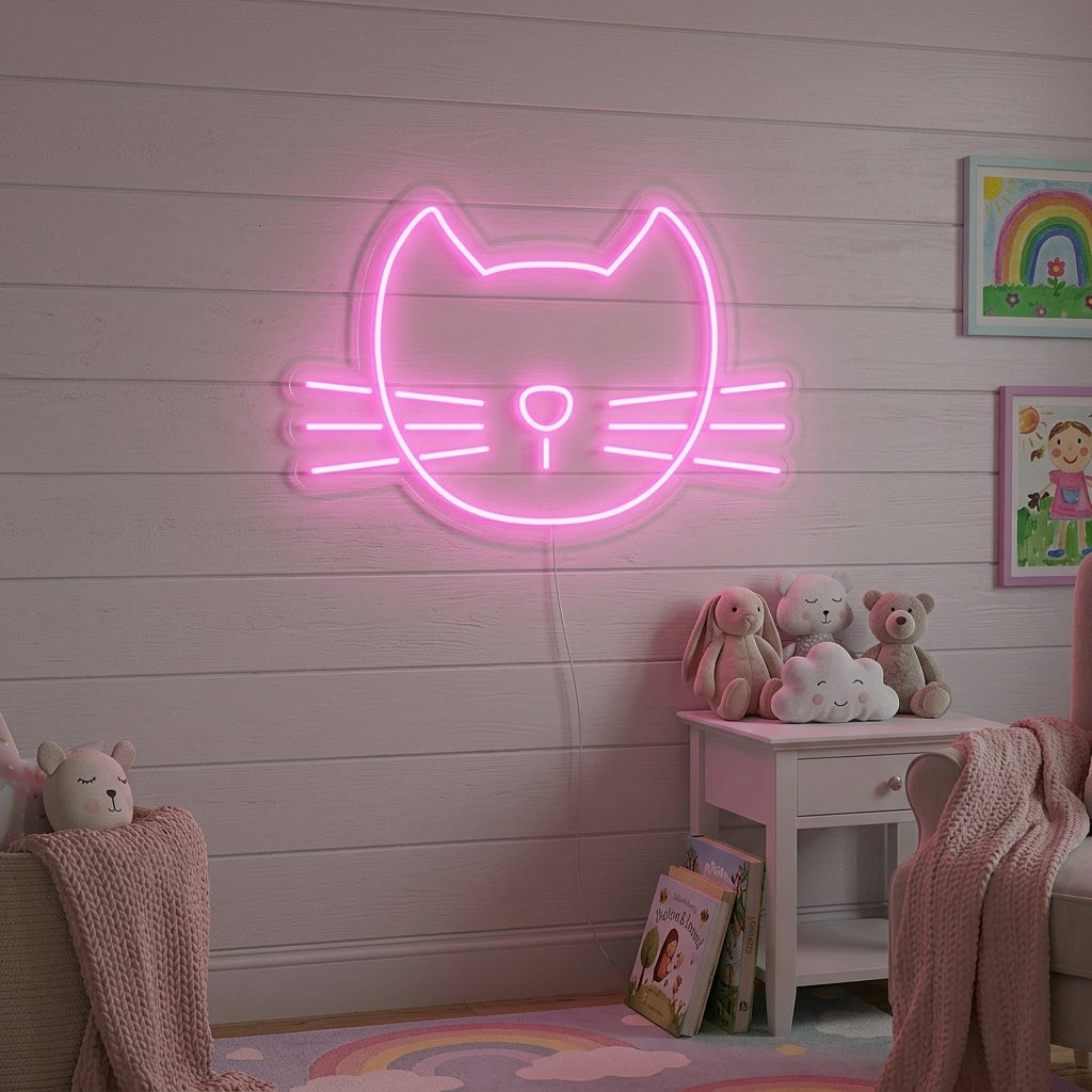 "Søt rosa katt" Neonskilt