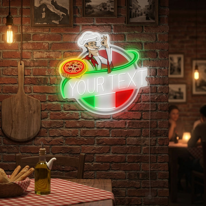"Egendefinert italiensk restaurantlogo" Neonskilt