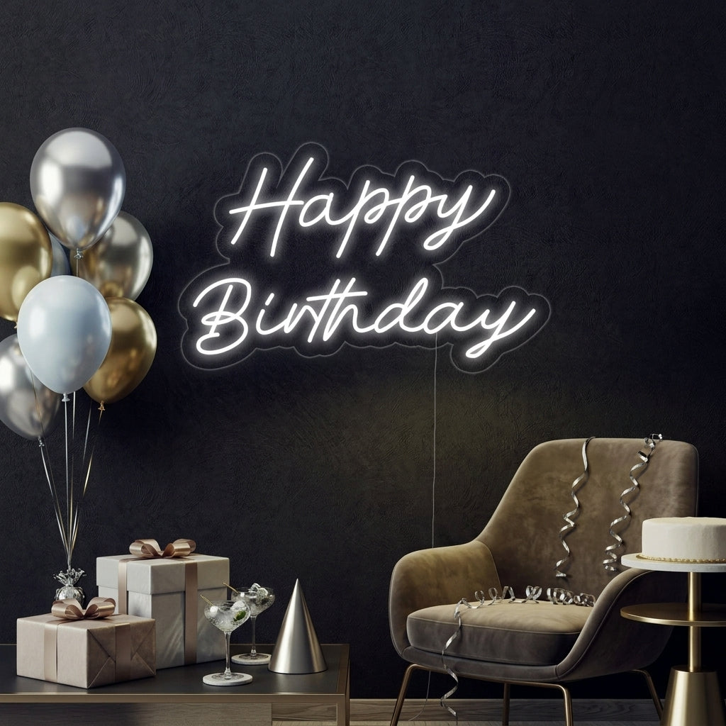 "Happy Birthday" Neonskilt