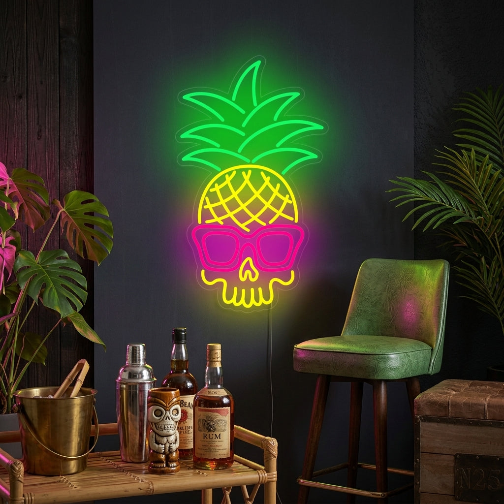 "Ananas Hodeskalle" Neonskilt