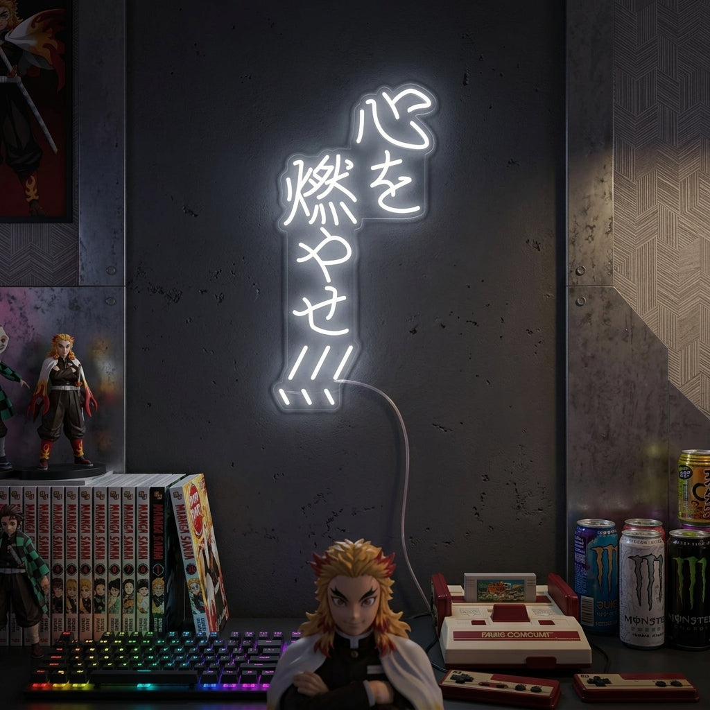 "Burn Your Heart Anime" Neonskilt