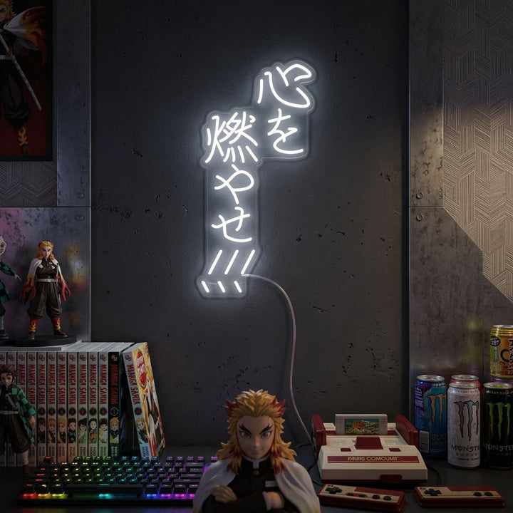 "Burn Your Heart Anime" Neonskilt