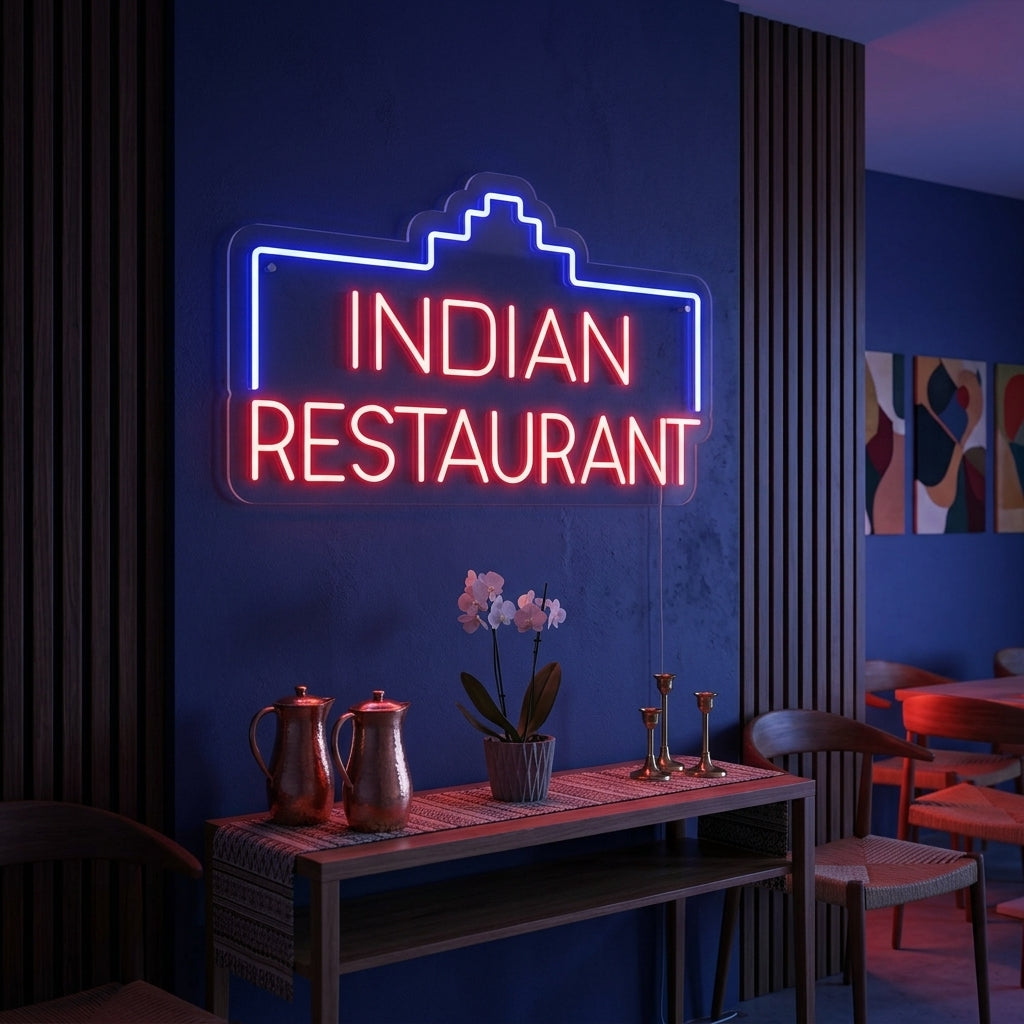 "INDIAN RESTAURANT" Neonskilt