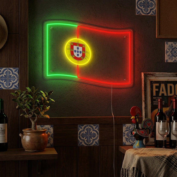 "Flagget Til Portugal" Neonskilt