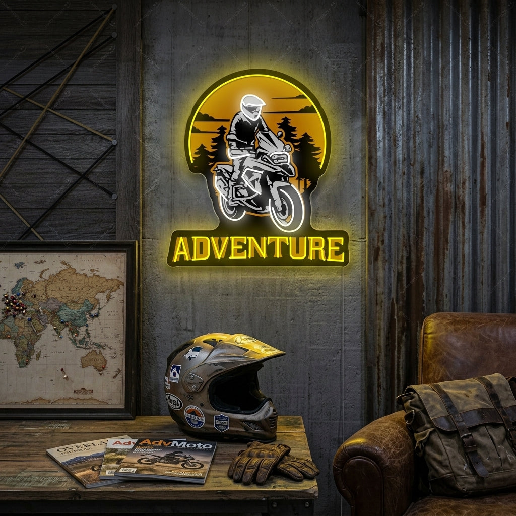"Biker Riding Adventure Motorsykkel" Neonskilt