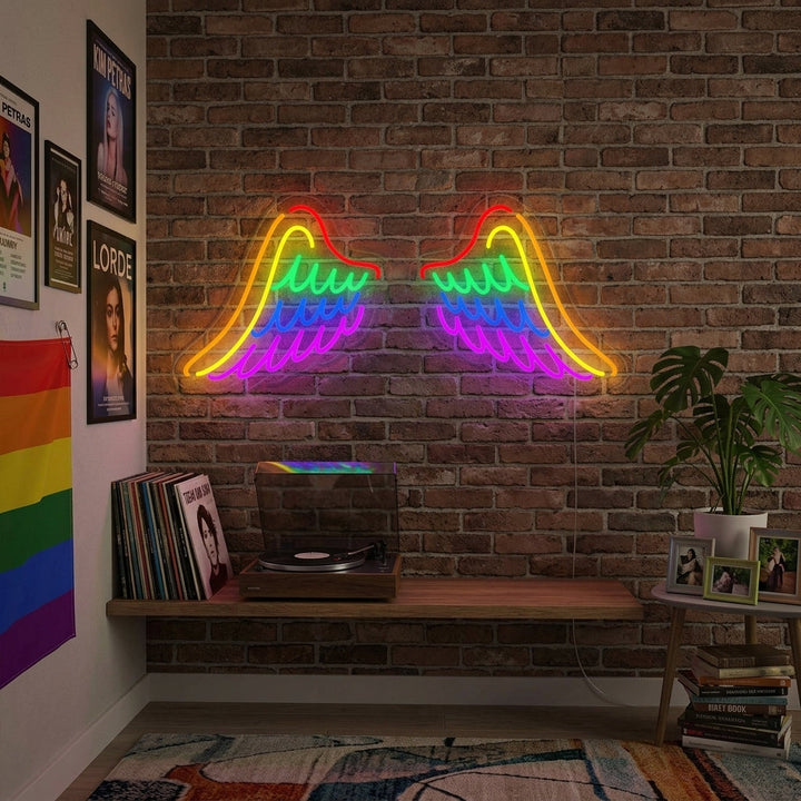 "Regnbueflagg Lgbt-Pride Unikt, Vinger" Neonskilt