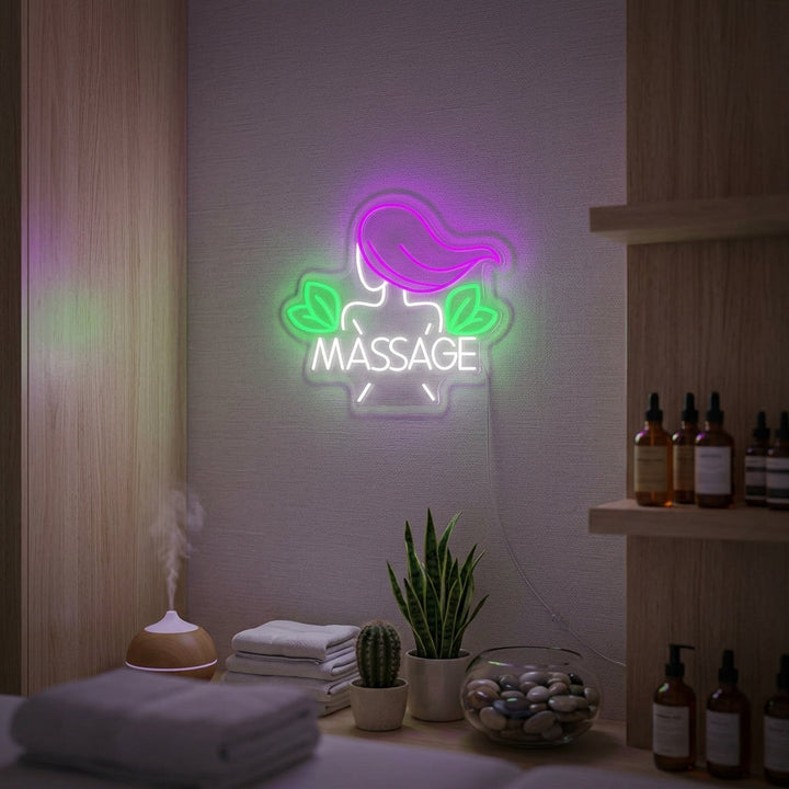 "Thai Massasje Skjønnhetssalong" Neonskilt