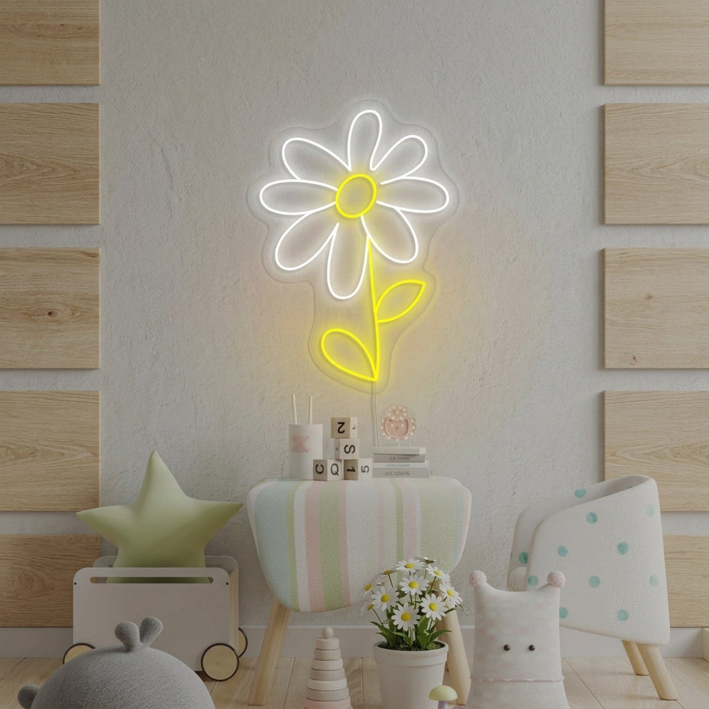 "Tusenfrydblomst, Dekor Til Barnerommet" Neonskilt