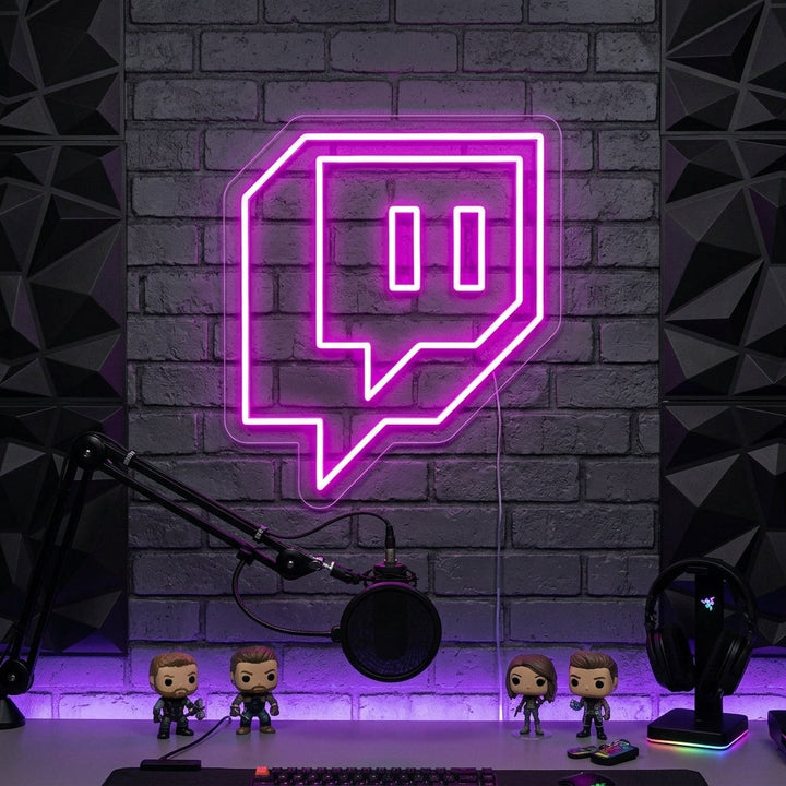 "Twitch Logo, Spilldekor" Neonskilt