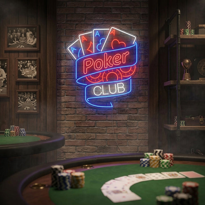 "Pokerklubb" Neonskilt