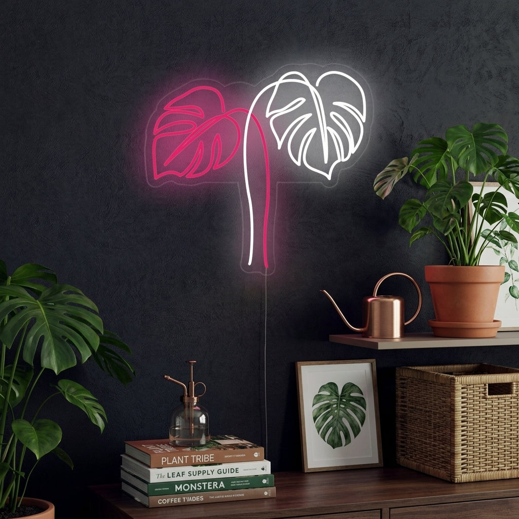 "Monstera Blader" Neonskilt
