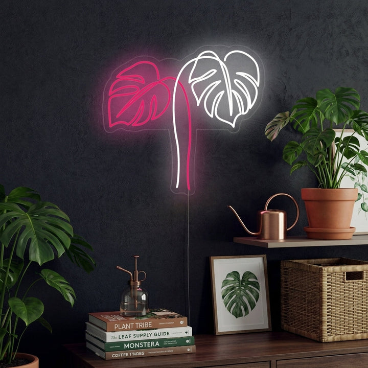 "Monstera Blader" Neonskilt