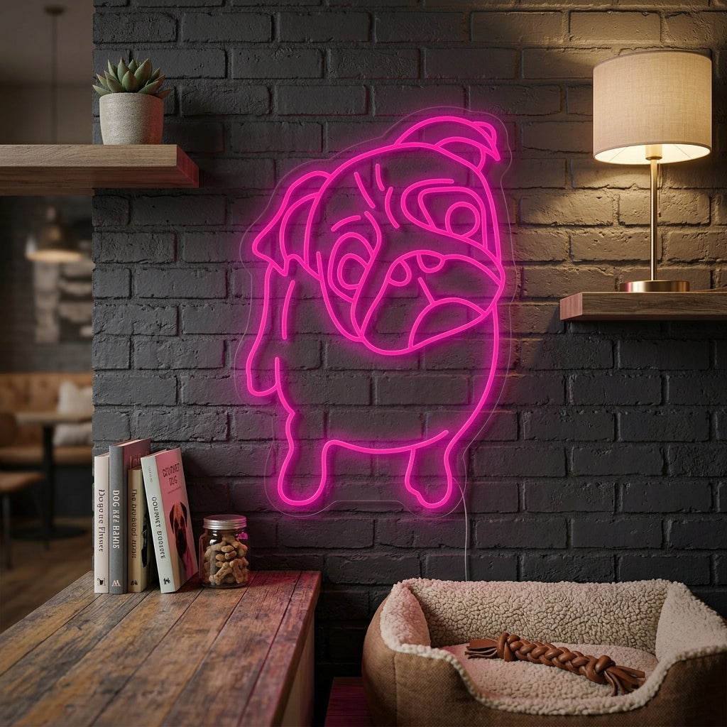 "Søt Mops" Neonskilt