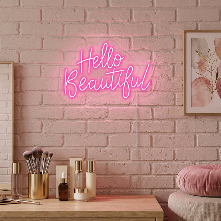 "Hello Beautiful" Neonskilt