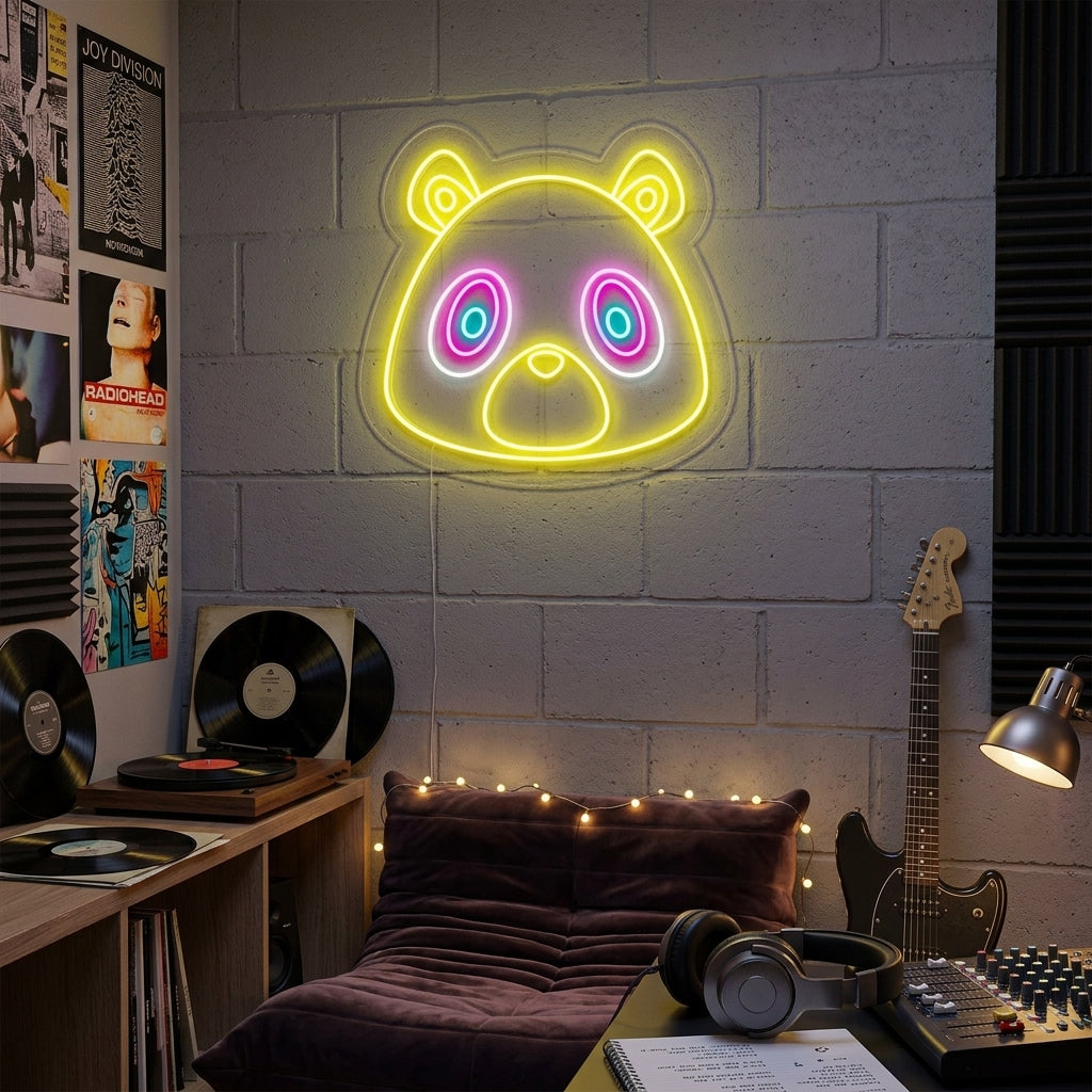 "Graduation Bear" Neonskilt