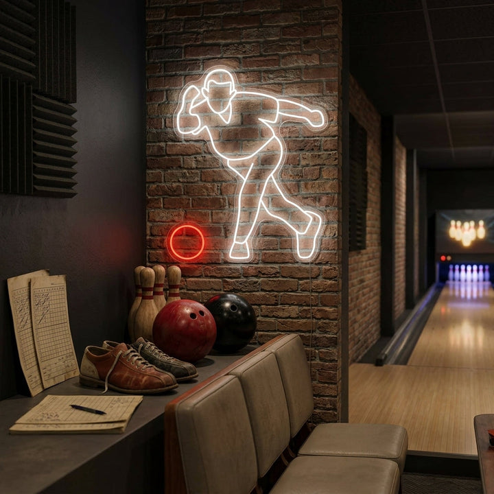 "Kaste Bowling" Neonskilt