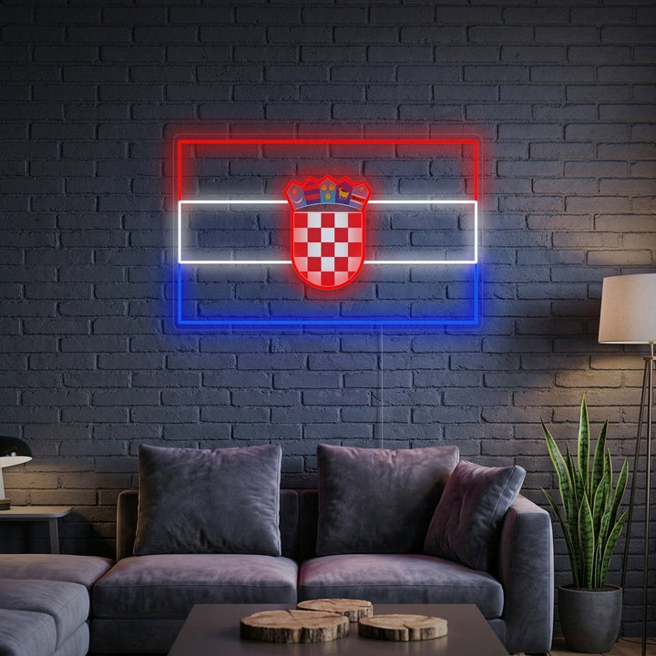 "Kroatias Flagg" Neonskilt