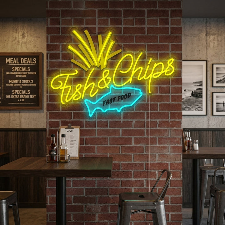 "Fish & Chips" Neonskilt