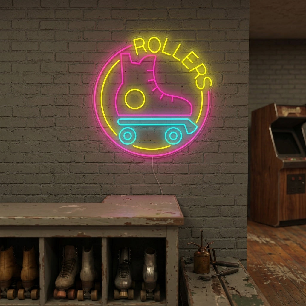"Rulleskøyter" Neonskilt