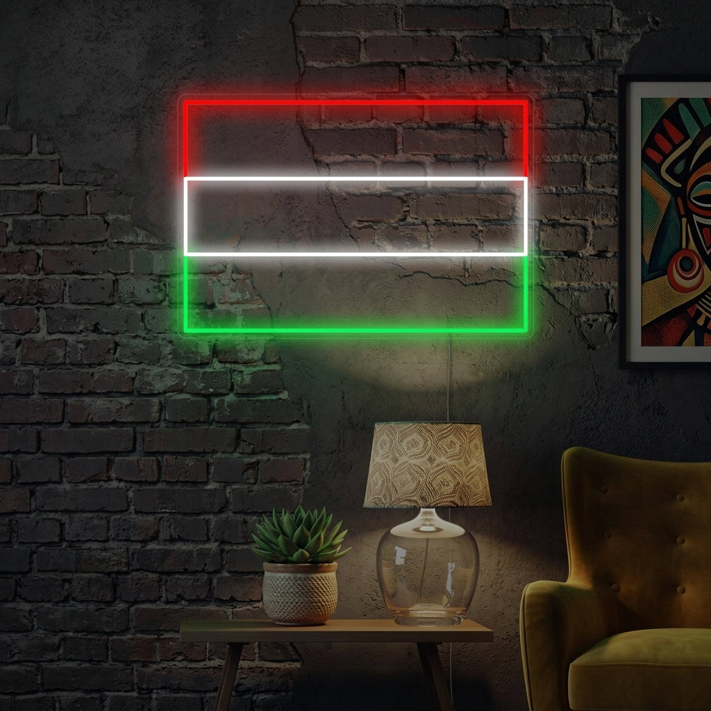 "Ungarns Flagg" Neonskilt