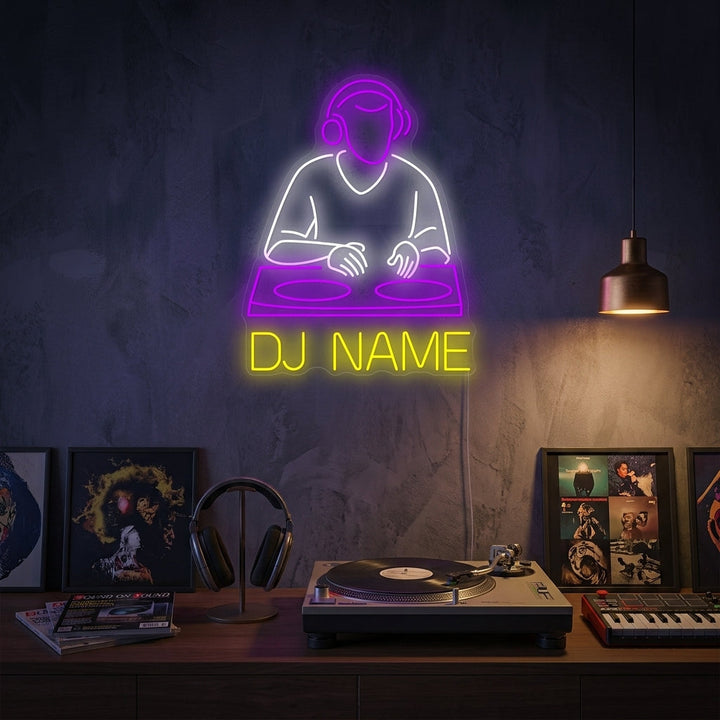 "Egendefinert DJ-logo" Neonskilt