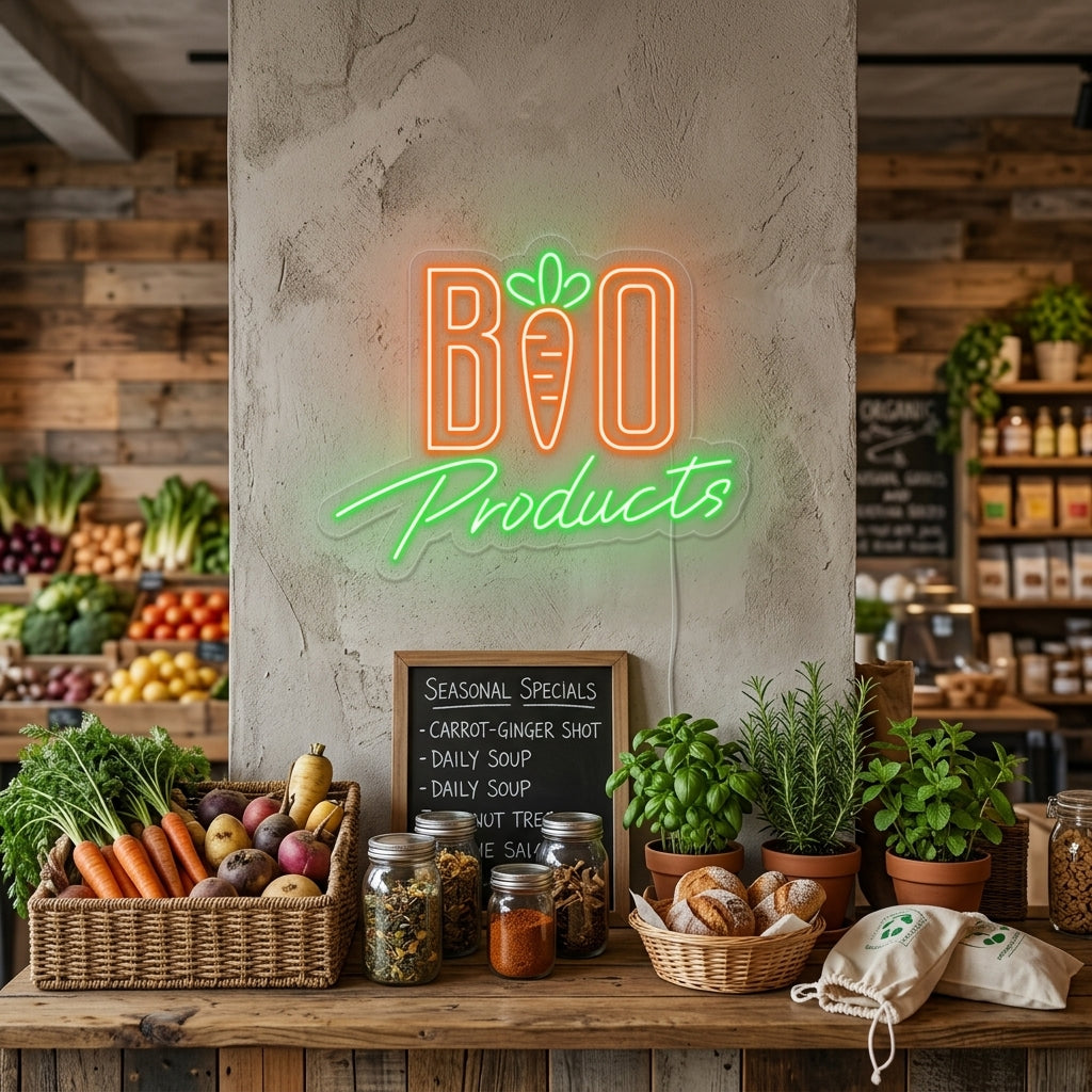 "Bio Products" Neonskilt