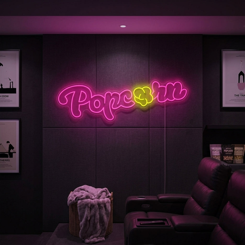 "Kinosal Popcorn" Neonskilt