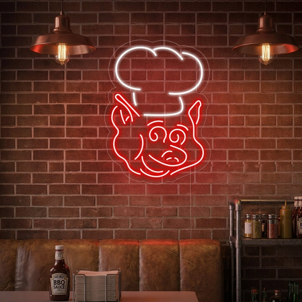 "Gris, Kokk" Neonskilt